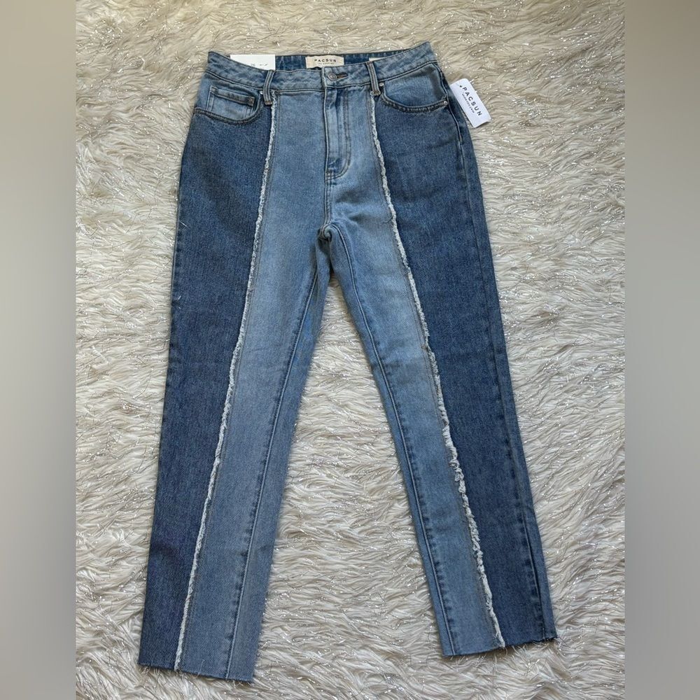 PacSun Two Panel Contrast Blue MOM Jeans Size 26 - Picture 2 of 16
